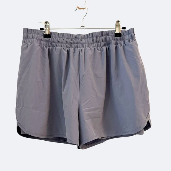 BEYOND YOGA - Stretch Woven In Stride Lined Shorts - Cloud Grey - Large - Picture 6 of 10